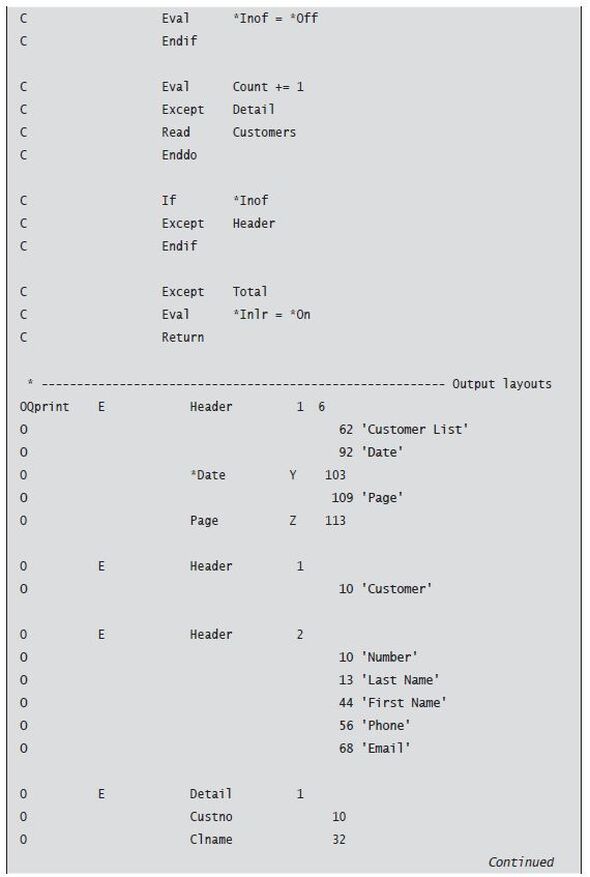 Programming in ILE RPG - Navigating Legacy Code - Table 1